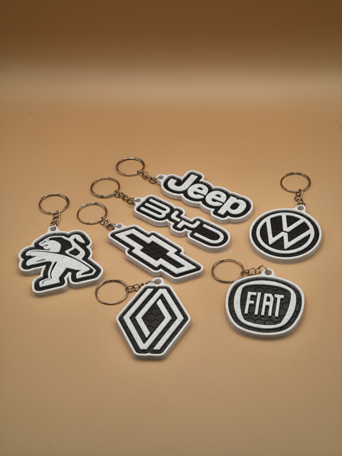 Coleção de chaveiros automotivos